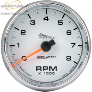 AUTO METER 2 5/8"8K RPM TACH WHT kép