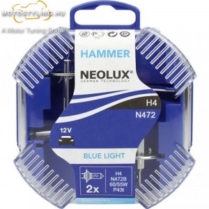IZZÓ 12V H4 60/55W HAMMER NEOLUX BLUE LIGHT kép